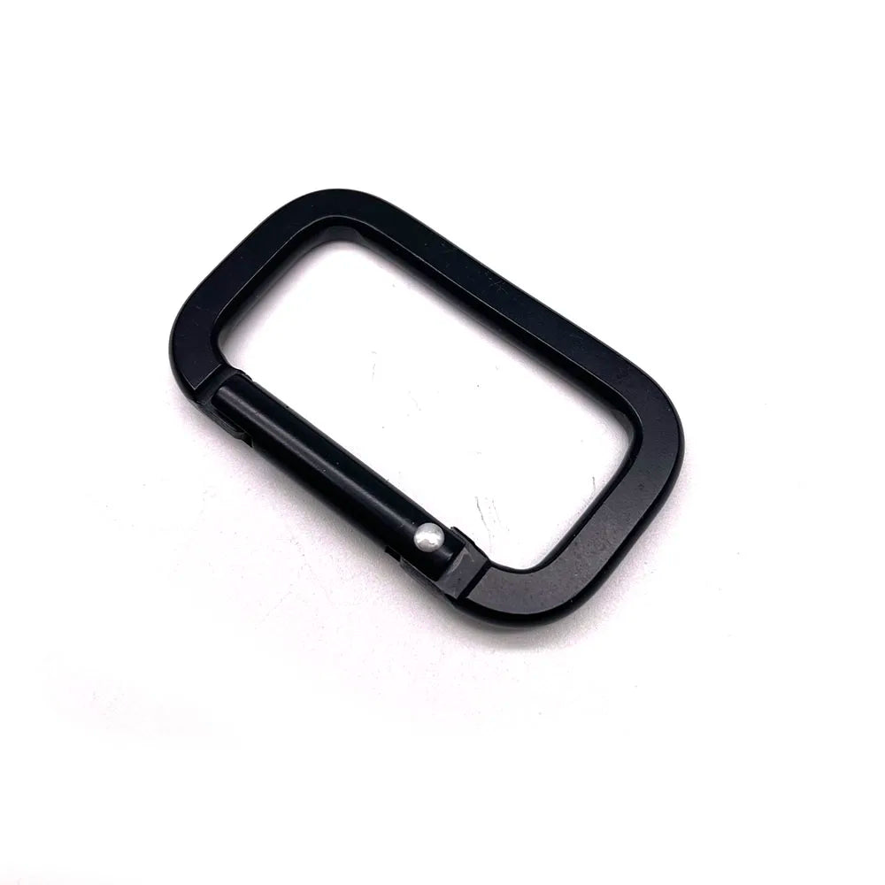 BT-A19 2 Inch Carabiner Black Sliver Rectangle Square Shaped Carabiner Small Unique Aluminum Hooks Rectangle Carabiner