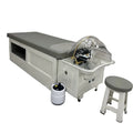 Kisen Luxury Hot Sale No Plumbing Hair Washing Chairs Lay Down Table White Barbershop Shampoo Bed for Hair Beauty Salon