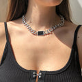 Wholesale fashion necklace and choker 2021 thick chain  diamond necklace for women