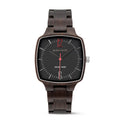 Wholesale New Style Quartz Fashion Square Case Pointer Dial Handmade Ebony Wood Watches for Men and Women OEM Custom Logo