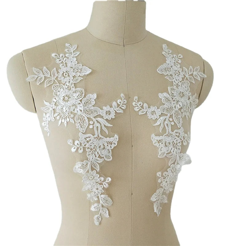 Handmade Leaf Flower Car Bone Patch Applique Headdress Wedding Dress Children's Dress Coat DIY Decoration Embroidery 100%
