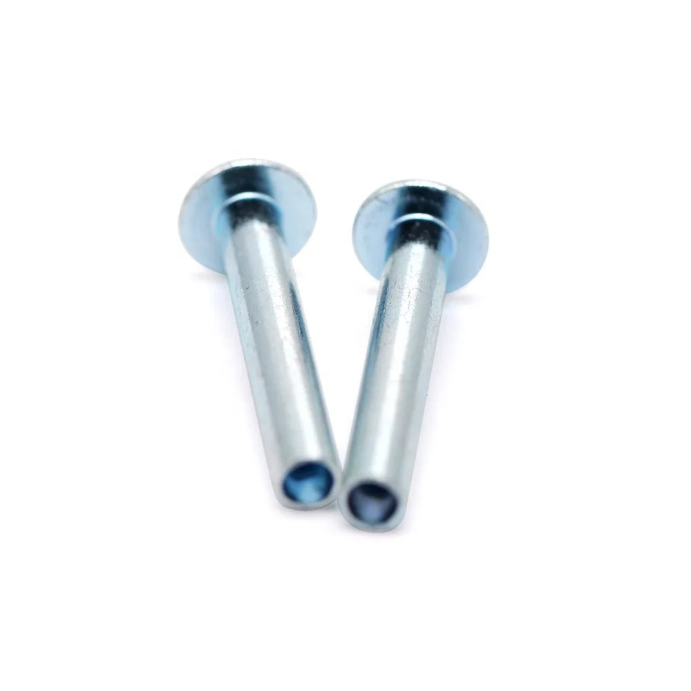 Customized Electronic Blue Galvanized Semi Tubular Carbon Steel Rivets for Leather Clothes Handbags Directly Manufactured Origin