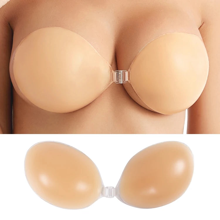Low Price Strapless Backless Front Closure Wire-Free Seamless Silicone Invisible Adhesive Push up Bra for Women