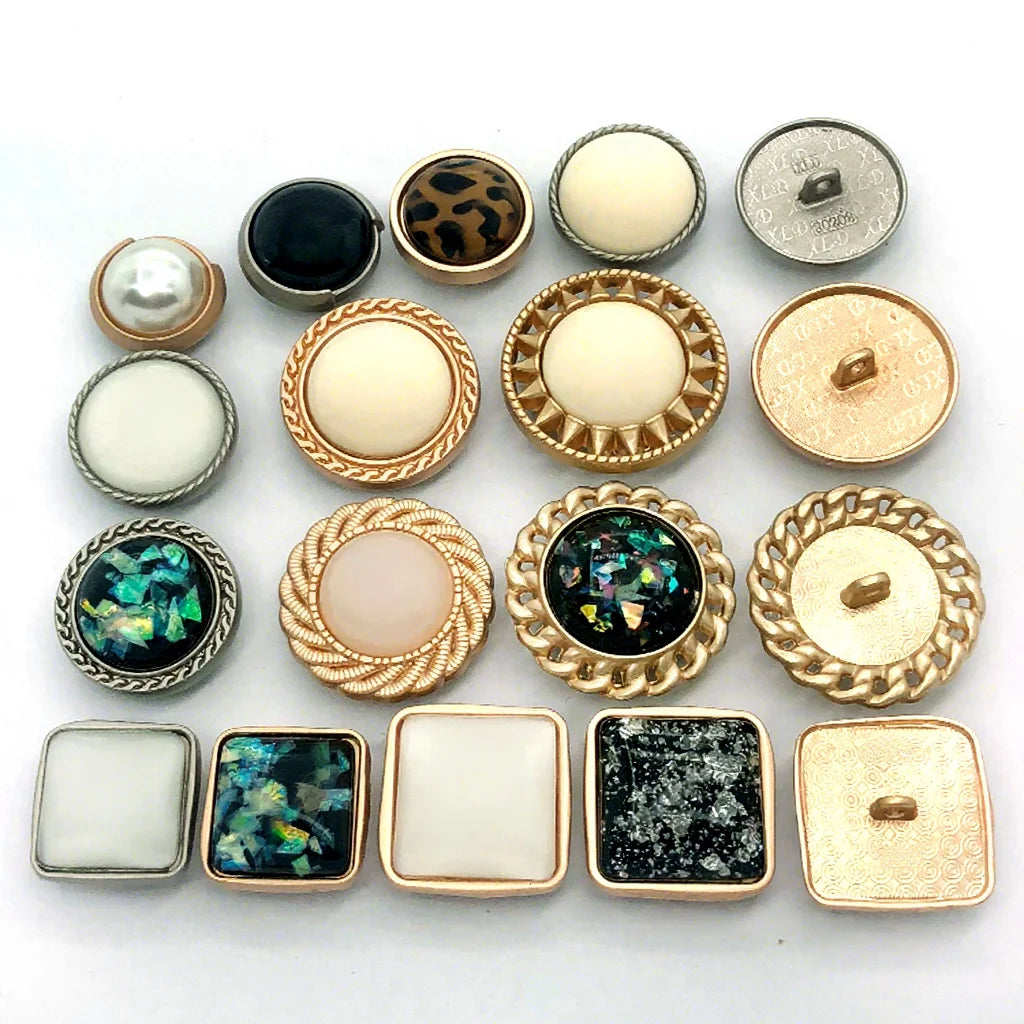 Factory Direct Sale Custom Metal Fancy Pearl logo Sewing Buttons to Cover Wholesale