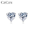 CZCITY Classy Stud Hot Selling Fashion Jewelry Sterling Silver 1Ct 925Silver Moissanite Heart Earring