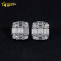 New Arrival Hip Hop Design Baguette Diamond VVS Iced Out Moissanite Stud Earrings for Men