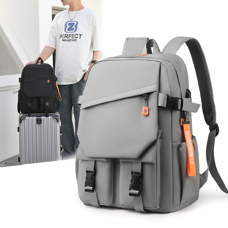 Waterproof Laptop Backpack with USB and Zipper Closure Big Capacity for School Travel & Sports-Unisex Design