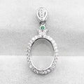 Sterling Silver 11*14mm Semi Mount Pendant Empty Frame Blank Support Setting S925 Base Holder Without Center Stone for DIY Inlay