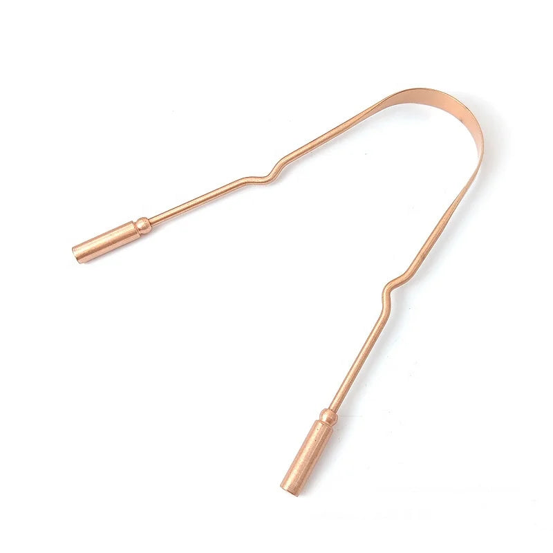 U Shape Pure Copper Tongue Scraper Reduce Bad Breath Tongue Scraper Cleaner with Custom logo