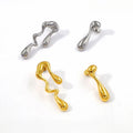 Fashion Stainless Steel Wholesale Jewelry Tarnish Free Jewelry 18k Gold Plated Liquid Asymmetric Unique Stud Earrings for Women