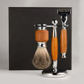 Your Own logo Wooden Men Shaving Brush Safety razor Stand Gifts Set Traditional Shave Kit Professional Shaving Brush Set