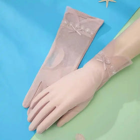 Popular Ladies Female Outdoor Touchscreen Summer Lace Cycling Women Sunscreen Driving Gloves