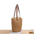 French Straw Women's Tote Handbag 2026 Fashion Woven Beach Commuting Bag with Zip Closure Portable for Summer and Autumn