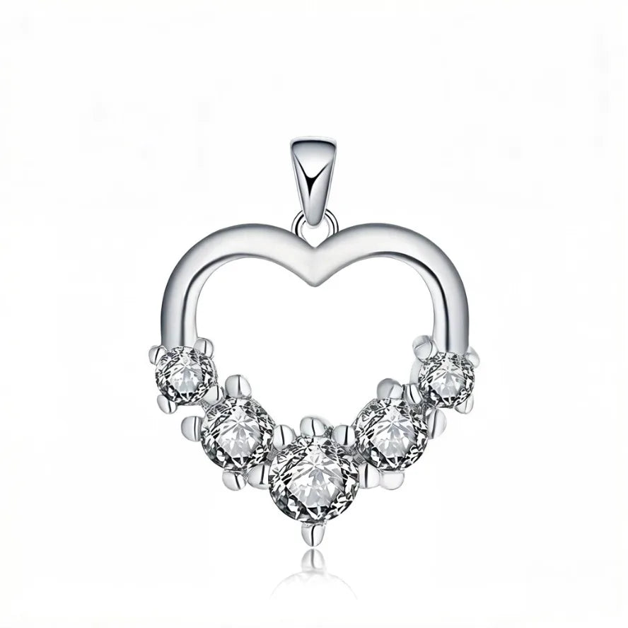 YILUN Classic 925 Sterling Silver Heart Pendant Fine Jewelry Custom Rhodium Plated Heart Pendant for Valentine's Day Gift MegaBDM