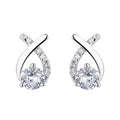 Fine Jewelry Kids Earrings Silver 925 Sterling Cross Design Gemstone Stud Earrings for Women