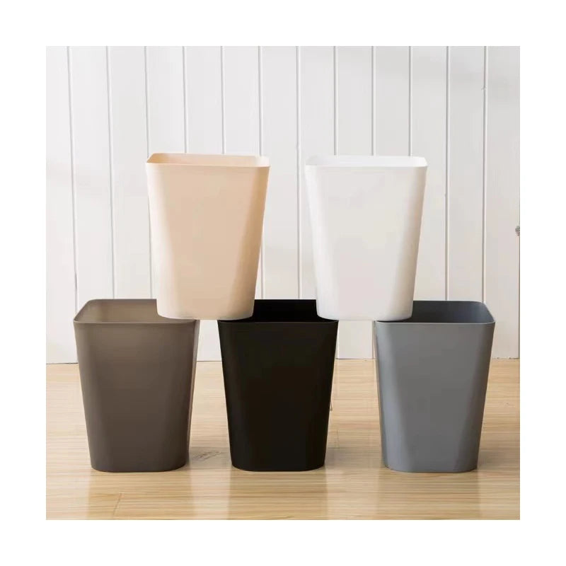 Wastebasket Open Top Without Lid PP Trash Container for Home Kitchen Office Bathroom Garbage Can