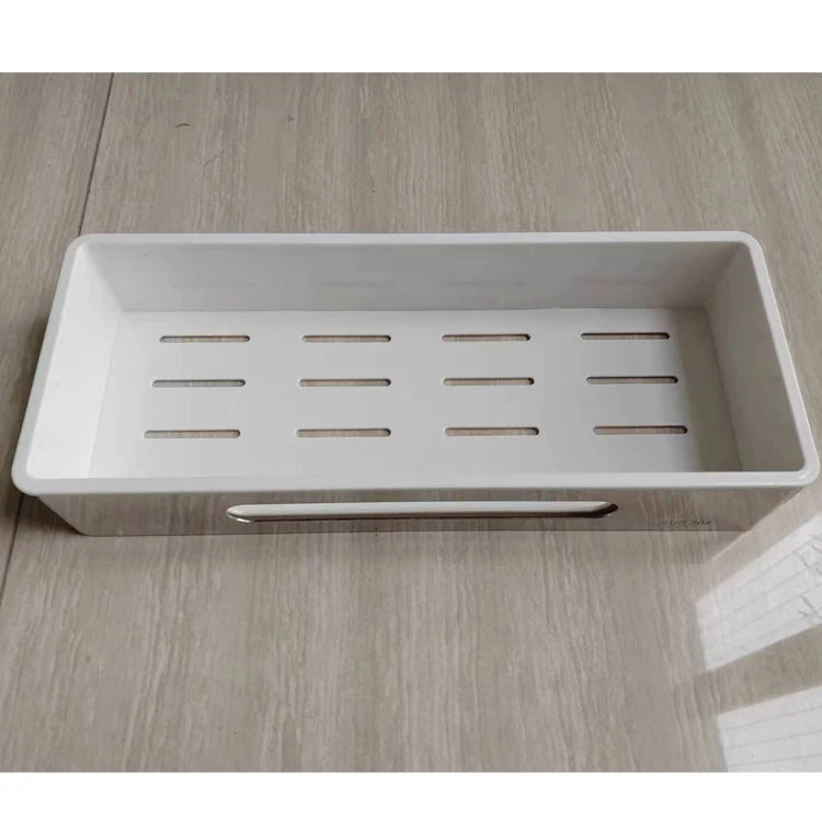 ABS Plastic Wall-Mounted Bathroom Shelves Stainless Steel Metal Shower Shelves with Shampoo Rack for Home and Kitchen Storage