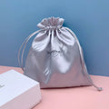 Custom Silver Dust Satin Bag with Logo