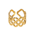 Beimai OEM Vintage Hollow Geometric Stainless Steel Rings