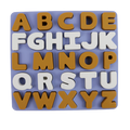 Food Grade Silicone Alphabet Puzzle Board 26 Uppercase Letters Montessori Early Educational Toy Kids Soft Sensory Learning Toy