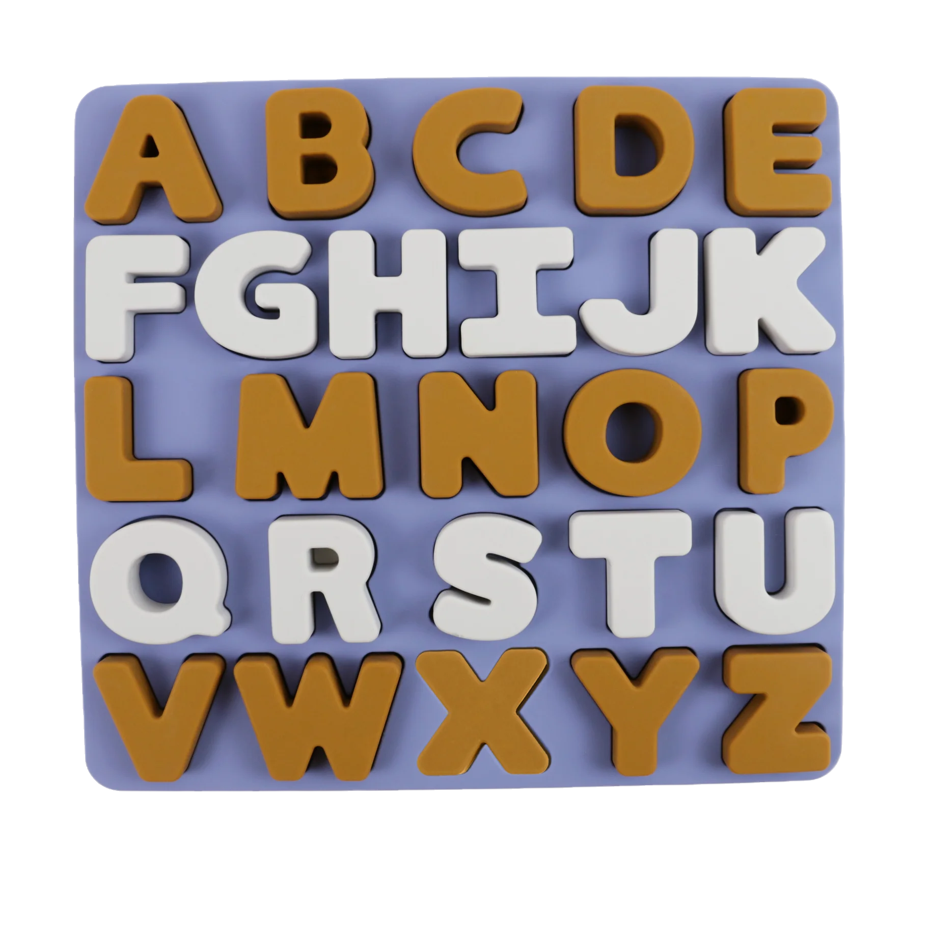 Food Grade Silicone Alphabet Puzzle Board 26 Uppercase Letters Montessori Early Educational Toy Kids Soft Sensory Learning Toy