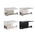 Modern Matt Black Toilet Paper Holder with Phone SUS 304 Stainless Steel Wall Mount Brushed Finish for Hotels