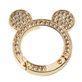 Good Quality Animal logo Crystal Rings Handbag Hardware Gold Plated Spring Snap Buckle for Leather Straps