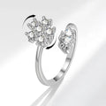 Hot Sale Rotatable Cubic Zirconia Adjustable Open Relieving Anxiety Stress Boredom Fidgets Spinner Rings for Women Rings