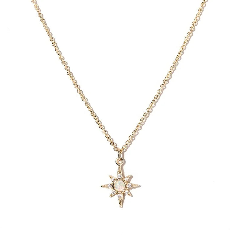 Milskye Best Selling High-quality Jewelry Opal Zirconia starburst Pendant Necklace