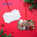 For LB015OM08 Wholesale Sublimation Blanks Flower Shape 7*10.6cm 6 Color Print Tree Cool Drummer 3D Unisub Metal Christmas