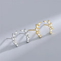 SP Fine Jewelry Leaf Zircon Stud Earrings S925 Sterling Silver Zirconia Stud Earrings for Women