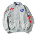 Autumn Men's NASA Vintage Baseball Flight Varsity Bomber Jacket XL Plus Size Custom Logo Reversible Stand Collar Waterproof