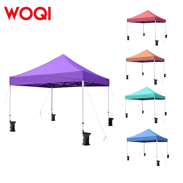 WOQI Custom Logo Foldable Wedding Tent Portable Large Waterproof Canopy for Trade Exhibitions Family 4 Persons Single