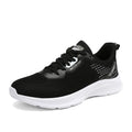 Men's Solid Colour Fashion Trainers Lace up Mesh Breathable Men's Running Shoes Outdoor Casual Comfortable Men's Sports Shoes