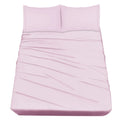 Simple Style Hot Sale Bed Sheet Set 4pcs Brushed Microfiber with Polyester Filling Solid Pattern for Home or Hotel
