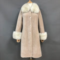 Custom Winter Long Sheepskin Wool Fur Coat With Real Fox Fur Collar Plus Size Women Genuine Shearling Jacket