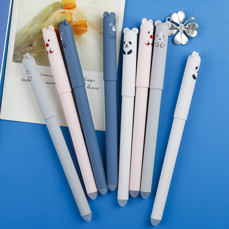 2026 New Arrival Cute Mouse Erasable Gel Pen Cartoon Animal Creative Disappearing Ink Reusable Writing Pen