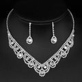 New Arrival Personalized Full Diamond Bride Necklace Rhinestone Drop Earrings Exaggerated Alloy Wedding Jewelry Set Gift for