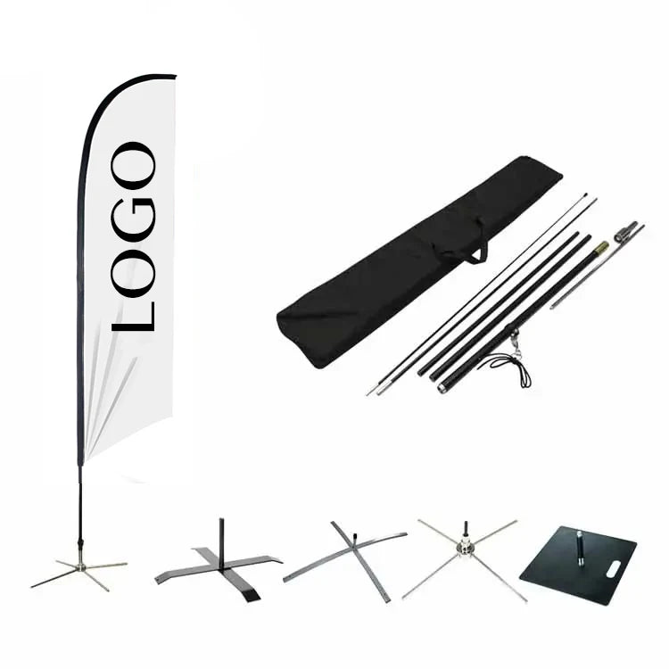 Custom Marketing Advertising Promotional Open Sale Cafe Coffee Beach Feather Banner Kit Ground Spike Teardrop Flags for Sale