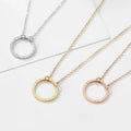 E-Manco Stainless Steel Link Chain Pendant Necklace Silver/Gold/Rose Gold Plating Geometric Design Trendy Women's Jewelry Party MegaBDM