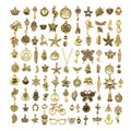 100 Pcs DIY Accessories Jewelry Designer Charms Ancient Gold Metal Small Pendant for Bracelet Necklace Pendant Making
