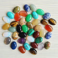10x14mm Oval Gemstone Cabochon Flat Back Gemstone Chakra Crystal Covers for Rings Bracelet Necklace Earring Pendant Jewelry DIY