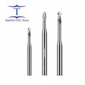 HRC55 Tungsten Carbide Ball Nose Endmill High Precision 2 Flutes Small Diameter Long Neck AlTin Coated OEM TIANYU