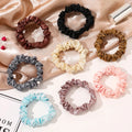 Ins Hot Selling Wrinkled Thin Satin Scrunchies Solid Color Hair Band for Women