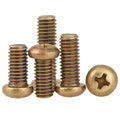 Factory Bulk Metric Thread Yellow Brass Pan Head Phillips Screw DIN7985
