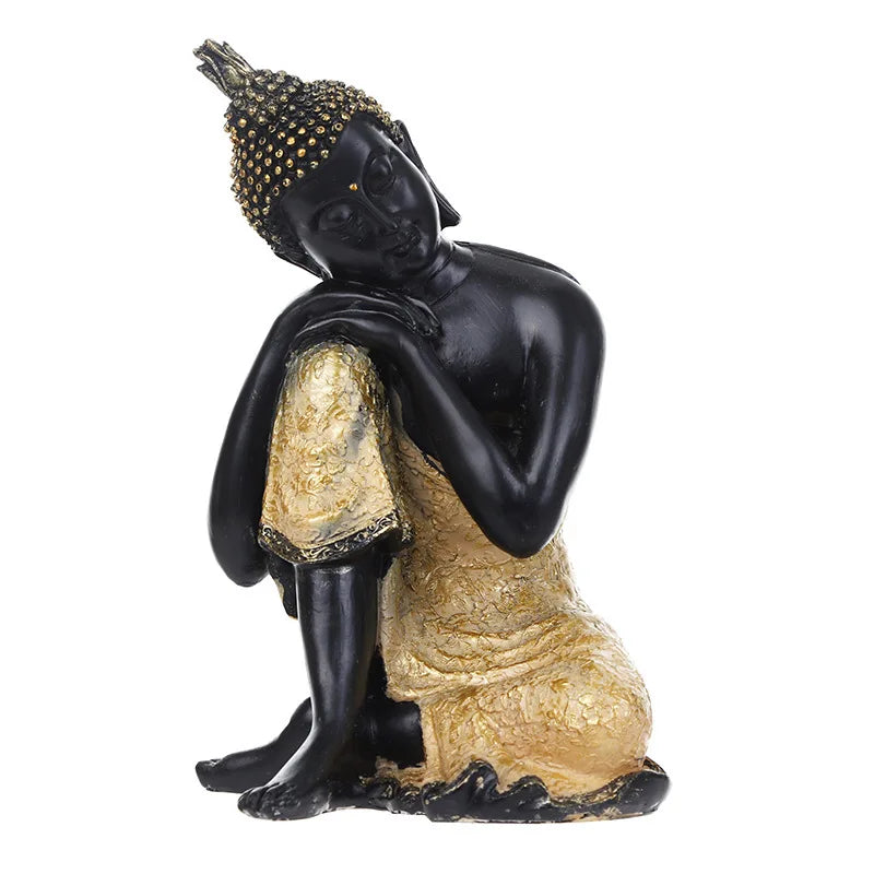 Retro Napping Buddha Statue TGA03 Thai Sleep Meditation Buddha Statue Miniature Resin Ornaments for Home Decor