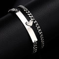 Couple Bracelet Heart love Magnetic Stainless Steel Bracelet for Men Women
