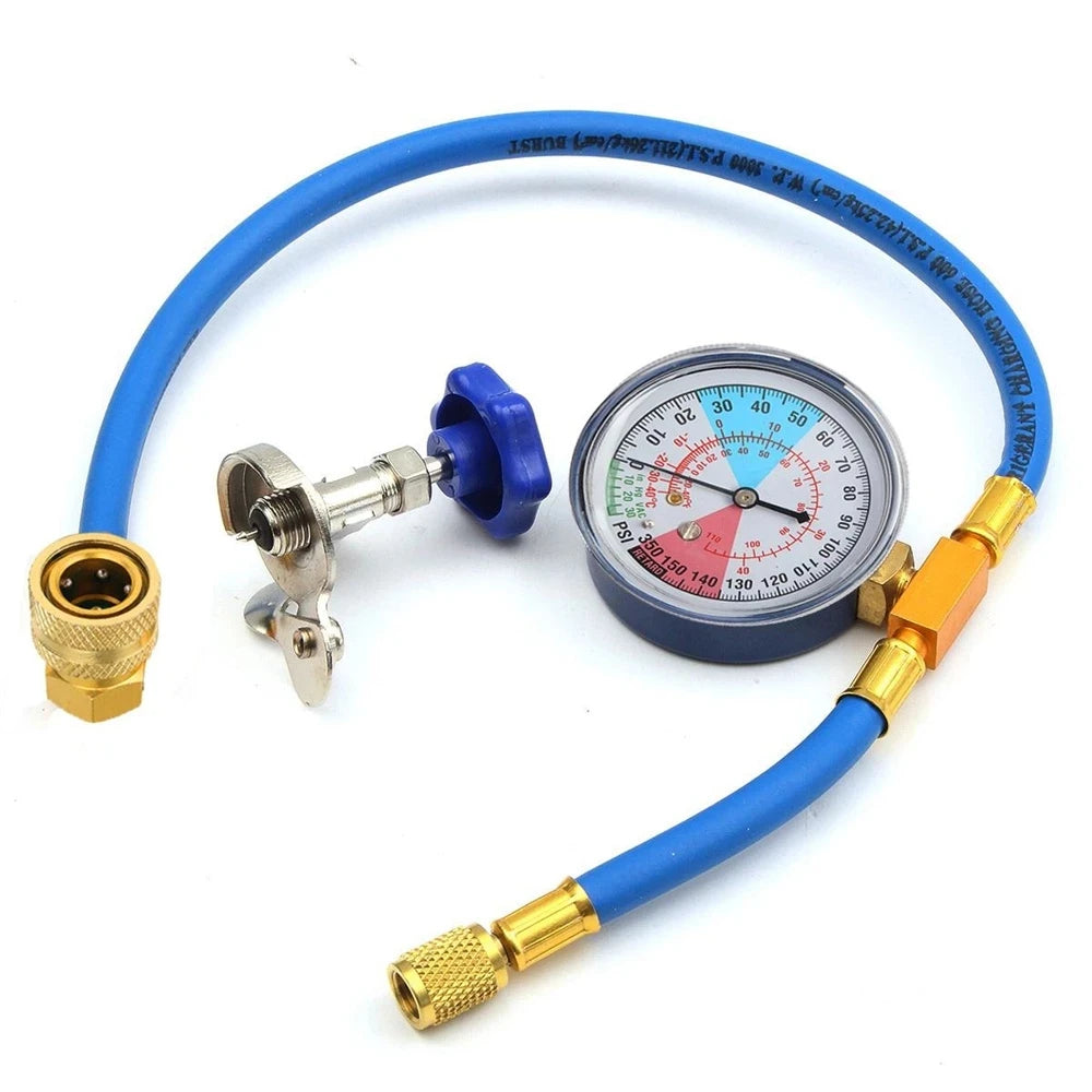 Universal R134a Gas Air Conditioning Refill R12 R22 R134a Refrigerant Gas Open Valve Car Air Conditioner Recharge Hose Gauge