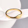 J88 Gold Plating Smooth Ring Titanium Steel Ring Men's Vintage Stainless Steel Ring