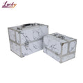 Professional Makeup Train Case Marble Vein Cosmetic Artist Organizer With 4 Trays Large Custom Aluminum Makeup Case